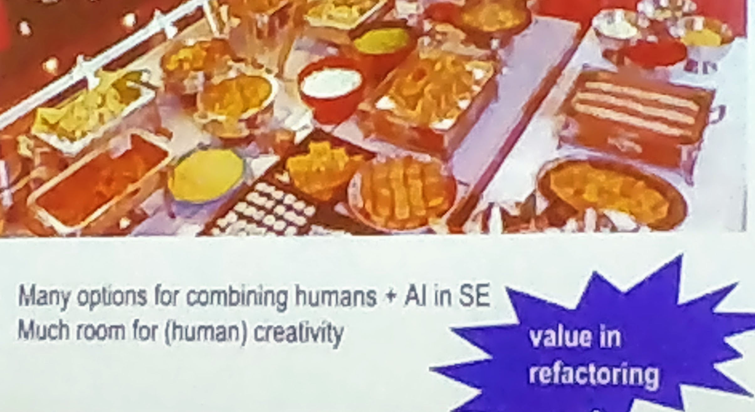 A slide titled "AI buffet" from a keynote at ESEC/FSE 2018
